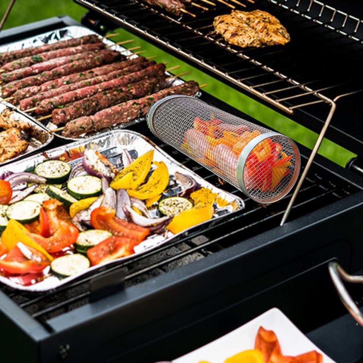 BBQ korf - 1 + 1 GRATIS - Niets valt meer door je rooster