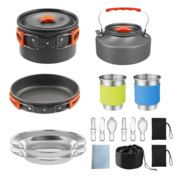 CampFire Cuisine - 17-delige pannen en servies campingset