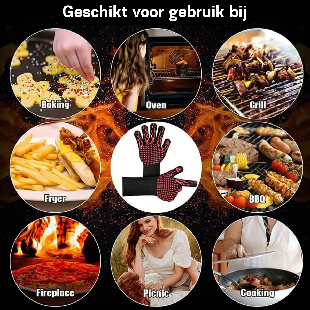 FireGuard - BBQ handschoenen tot 800°C