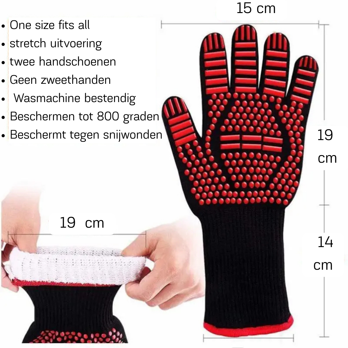FireGuard - BBQ handschoenen tot 800°C