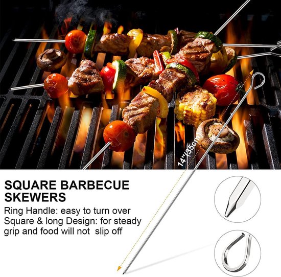 18-delige set - Roestvrijstaal BBQ gereedschap