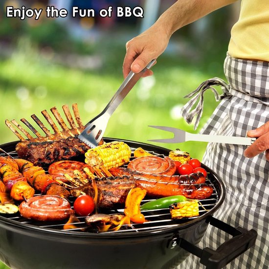 18-delige set - Roestvrijstaal BBQ gereedschap