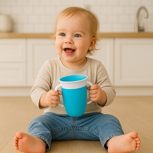 Peuter drinkt uit magische baby leerbeker 240ml – veilig en oefenvriendelijk