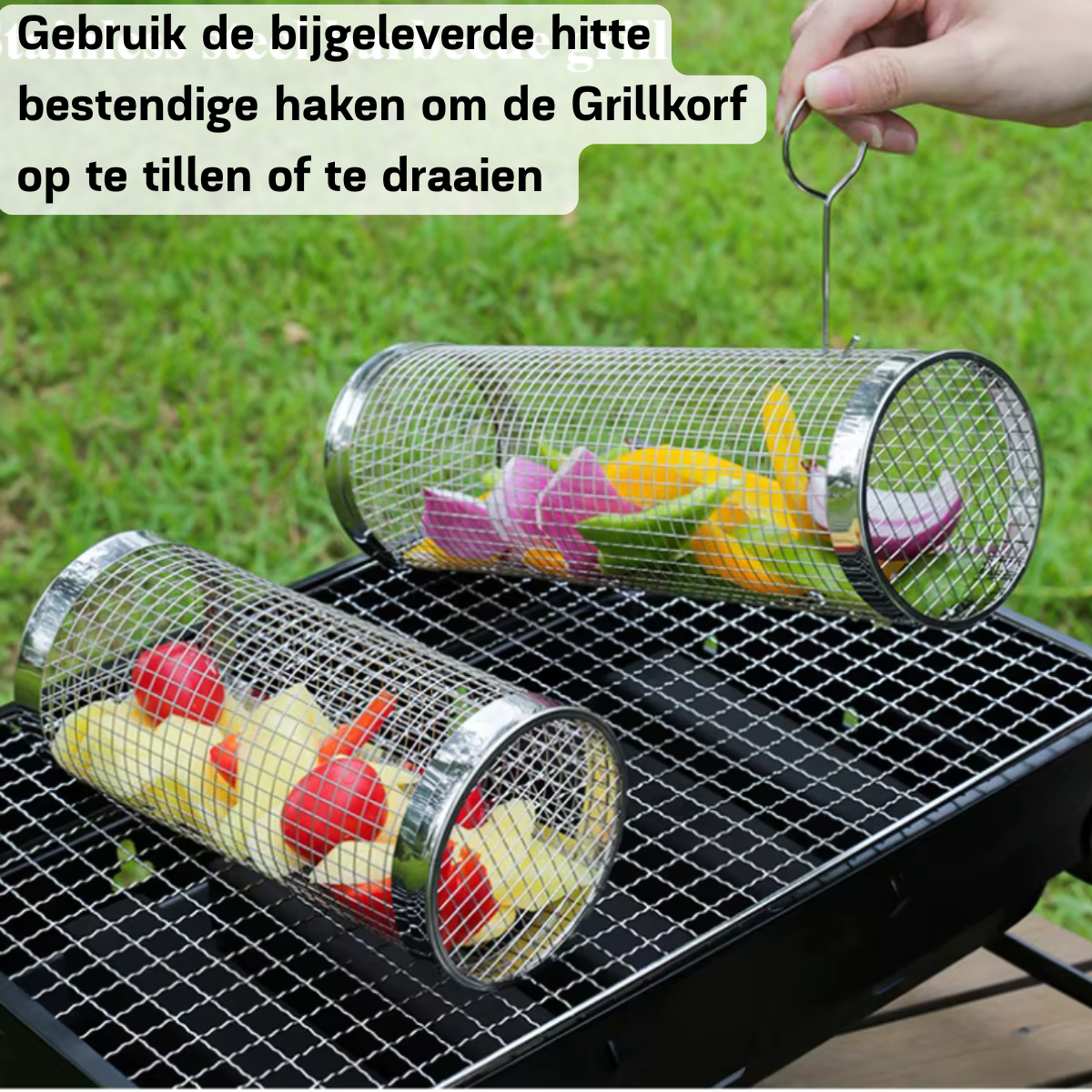 BBQ korf - 1 + 1 GRATIS - Niets valt meer door je rooster