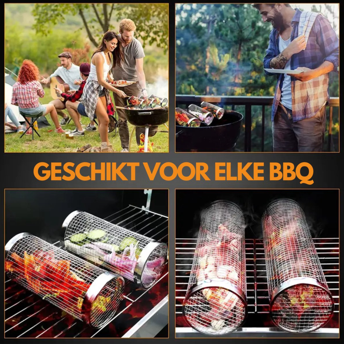 BBQ korf - 1 + 1 GRATIS - Niets valt meer door je rooster