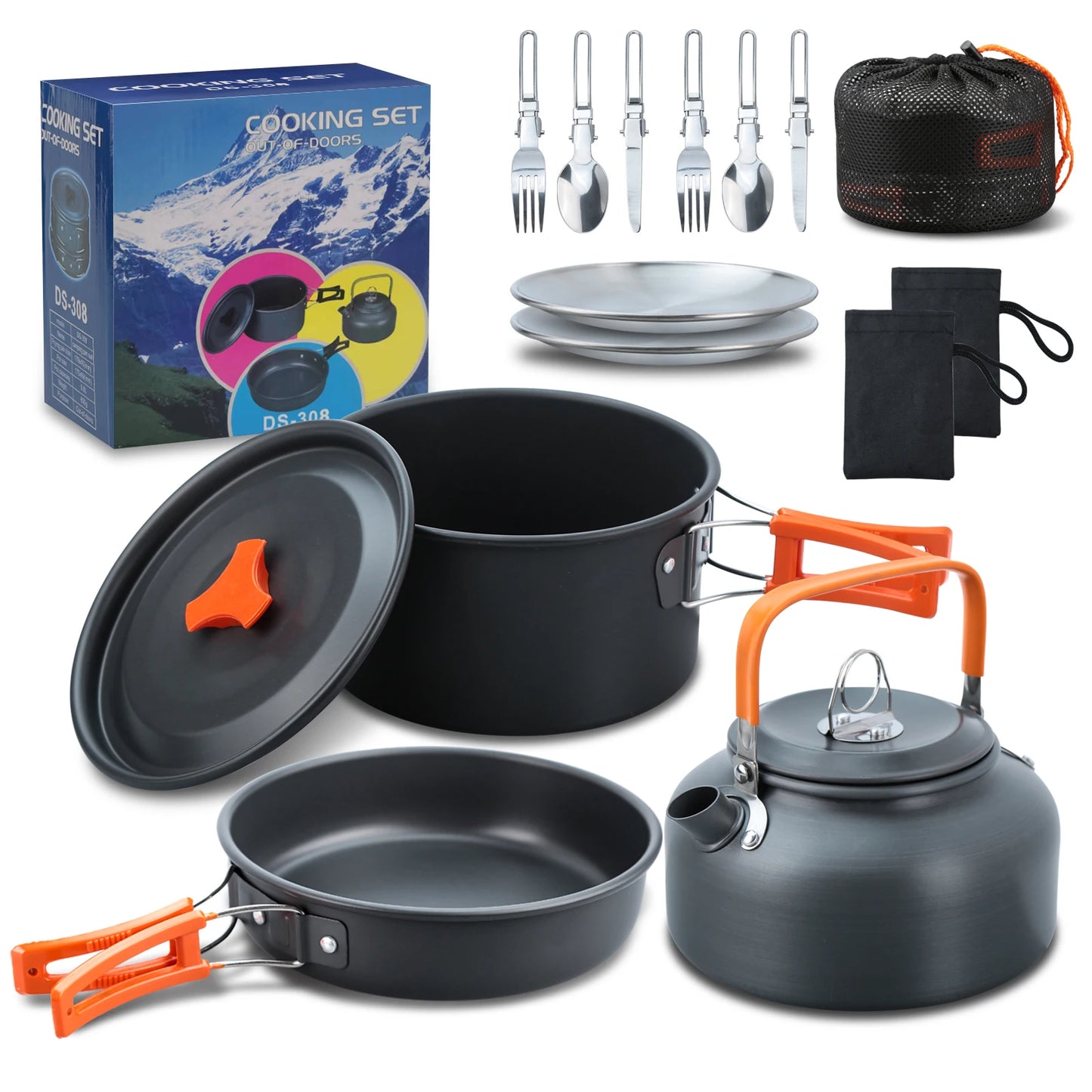 CampFire Cuisine - 17-delige pannen en servies campingset