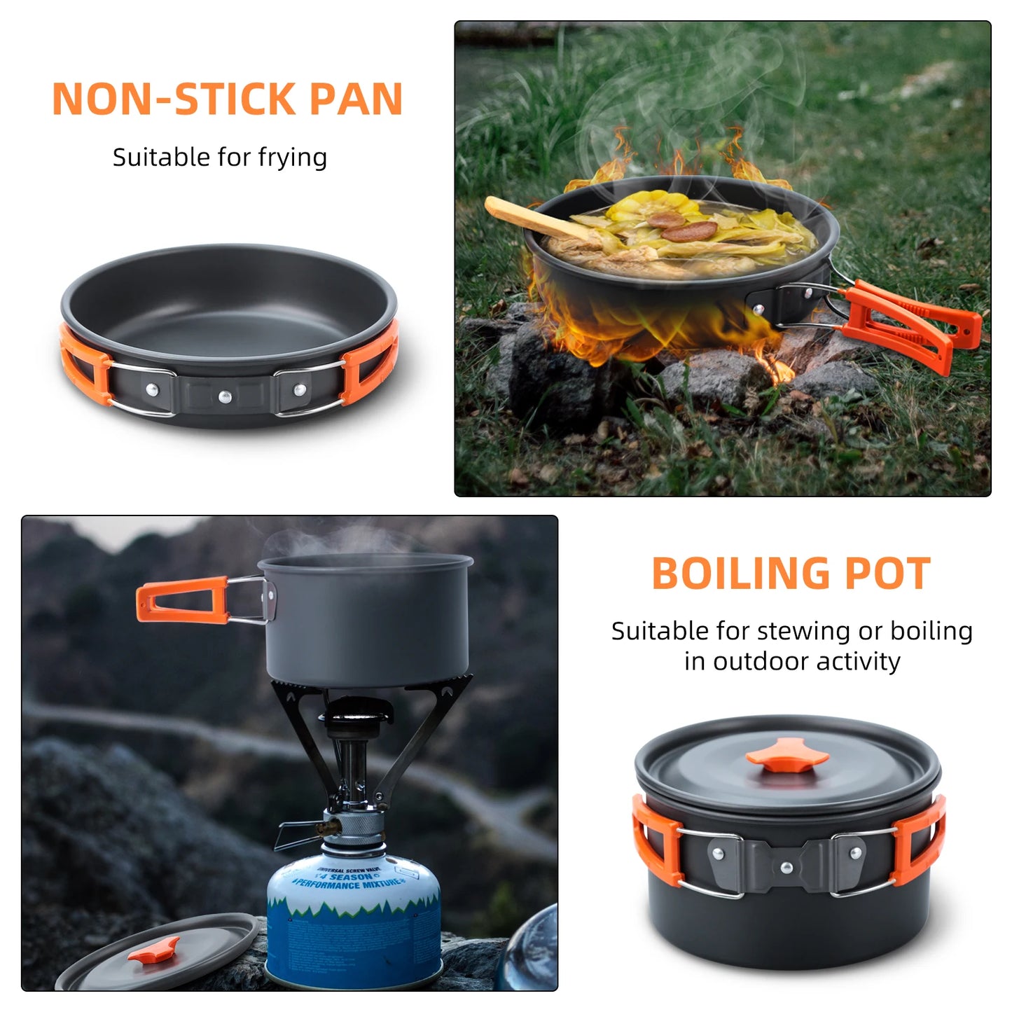 CampFire Cuisine - 17-delige pannen en servies campingset