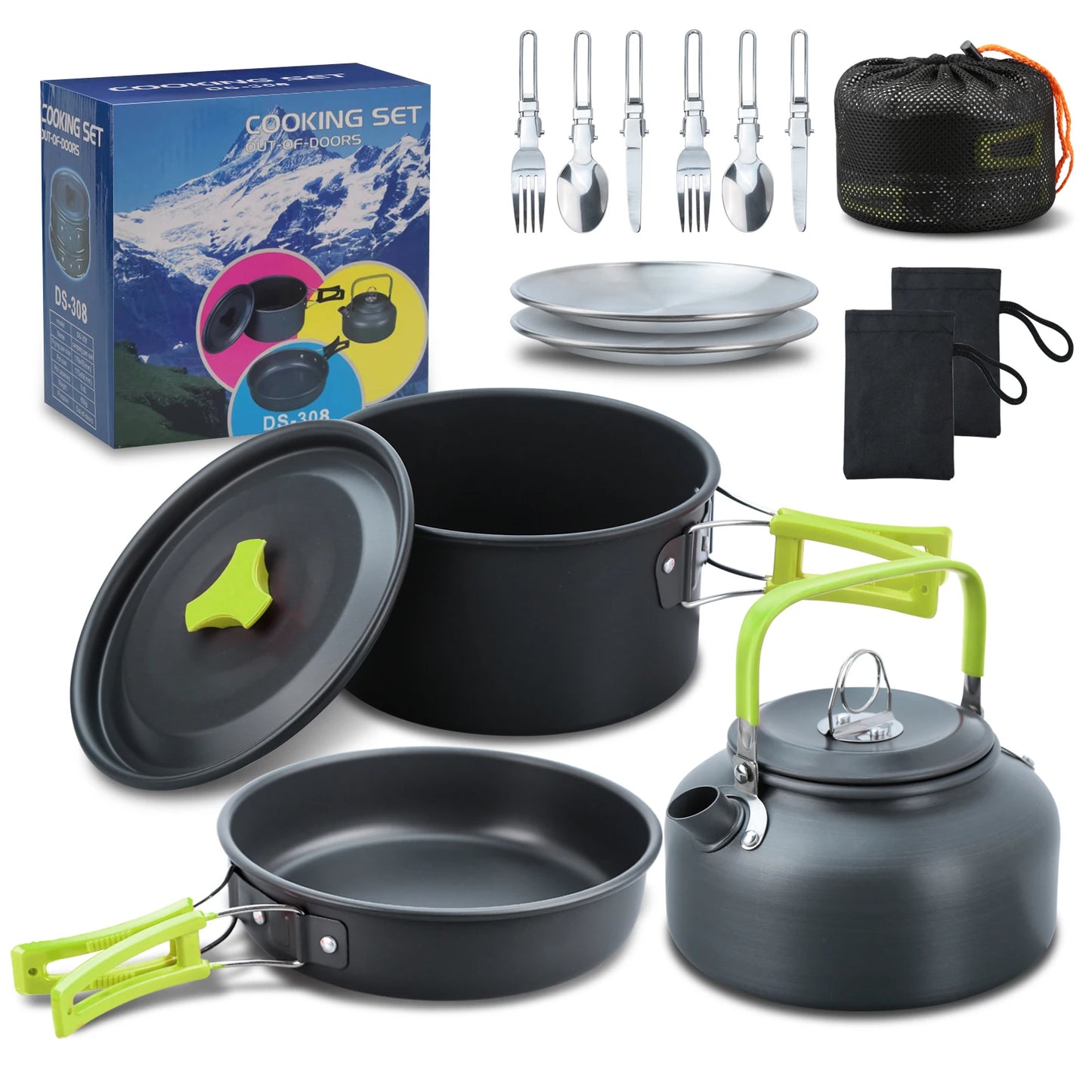 CampFire Cuisine - 17-delige pannen en servies campingset