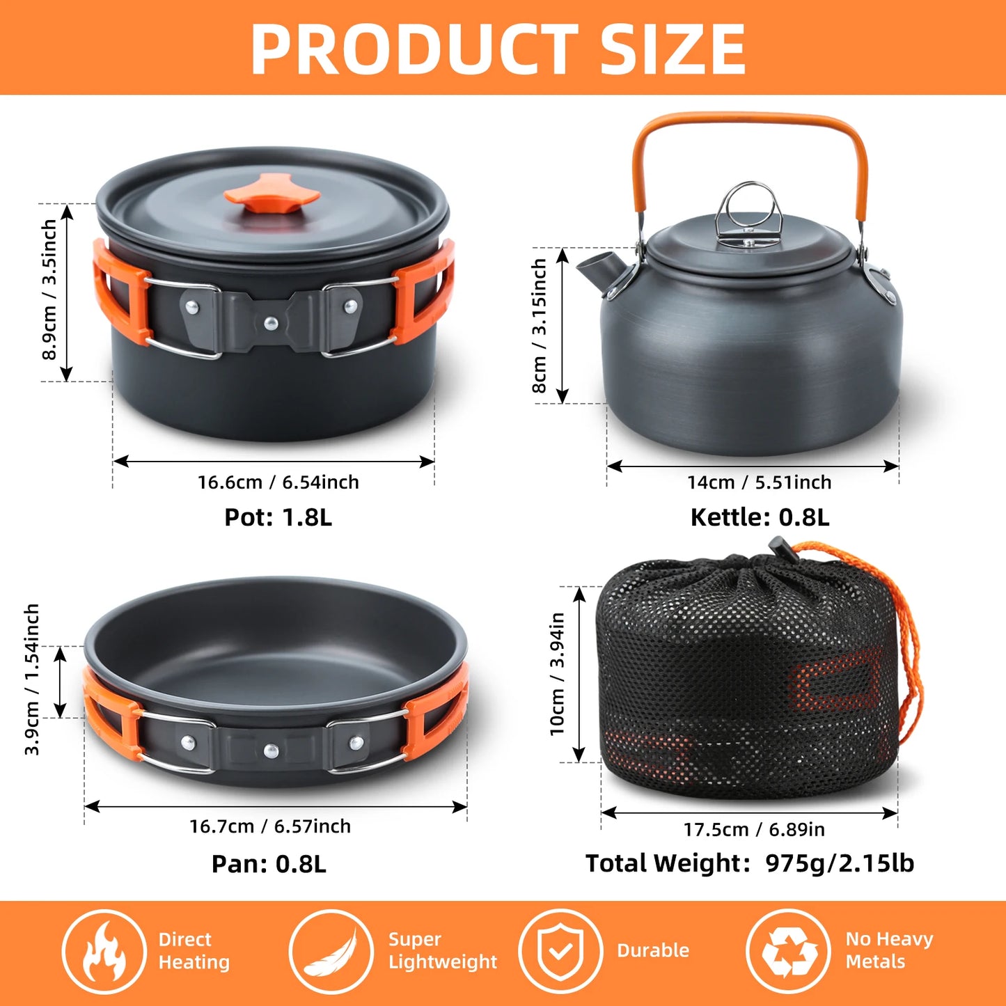 CampFire Cuisine - 17-delige pannen en servies campingset