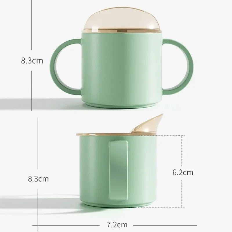 Groene en roze drinkbekers voor peuters met lekvrije deksels – BPA-vrij ontwerp