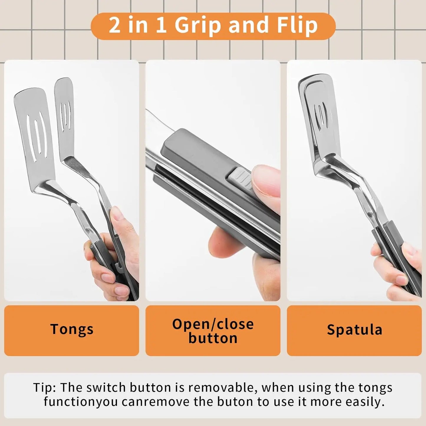 Grip en flip 2 in 1 BBQ tang