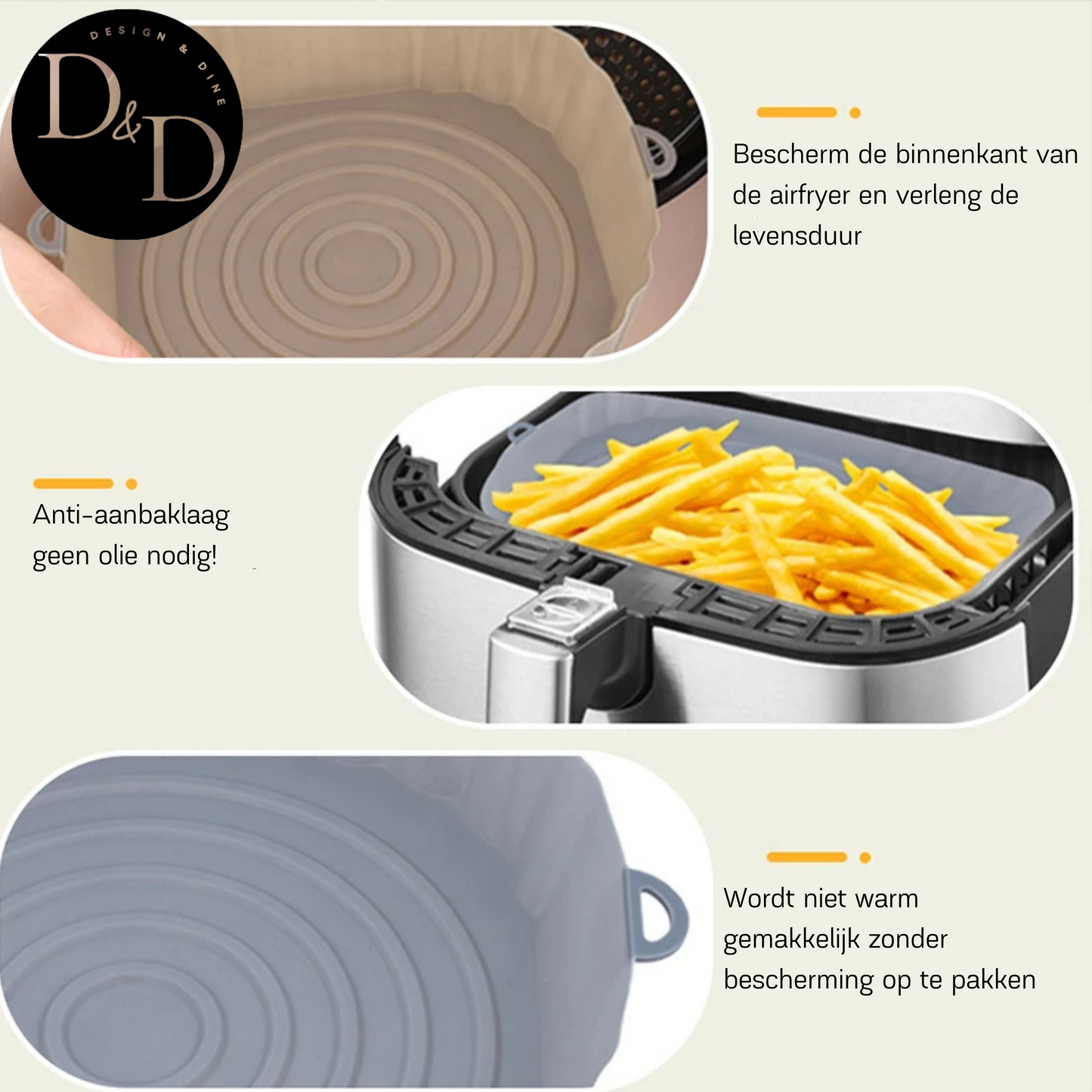 ChefFlex – Herbruikbare airfryer Siliconen schaaltjes