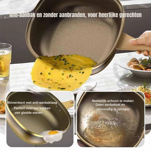 Culinara™ Titanium 12 inch Anti-aanbakpan met deksel - Design & Dine