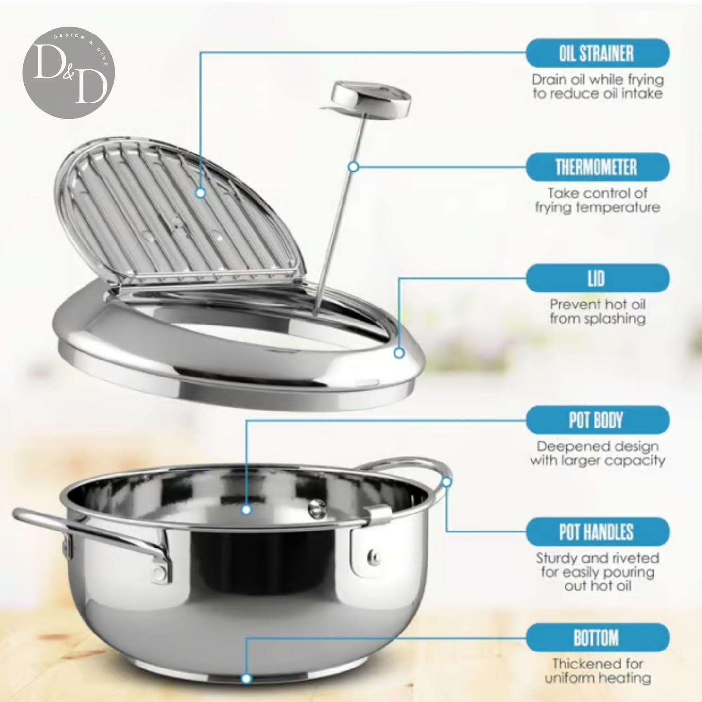 Deep frying pot