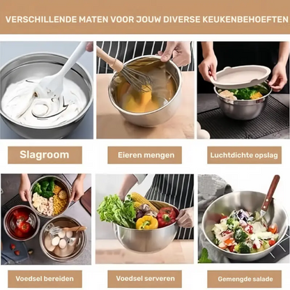 Deksela™ GripBowls multifunctionele RVS schalenset