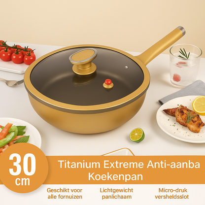 Culinara™ Titanium 12 inch Anti-aanbakpan met deksel - Design & Dine