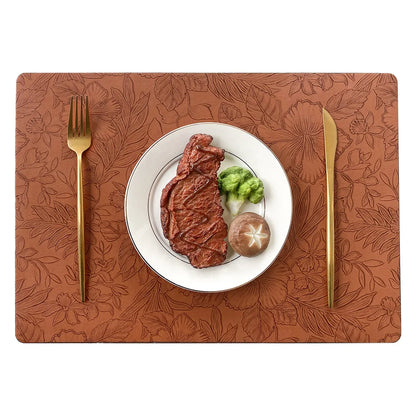 PU-leren placemats met bloemenprint – Verkrijgbaar in 5 kleuren