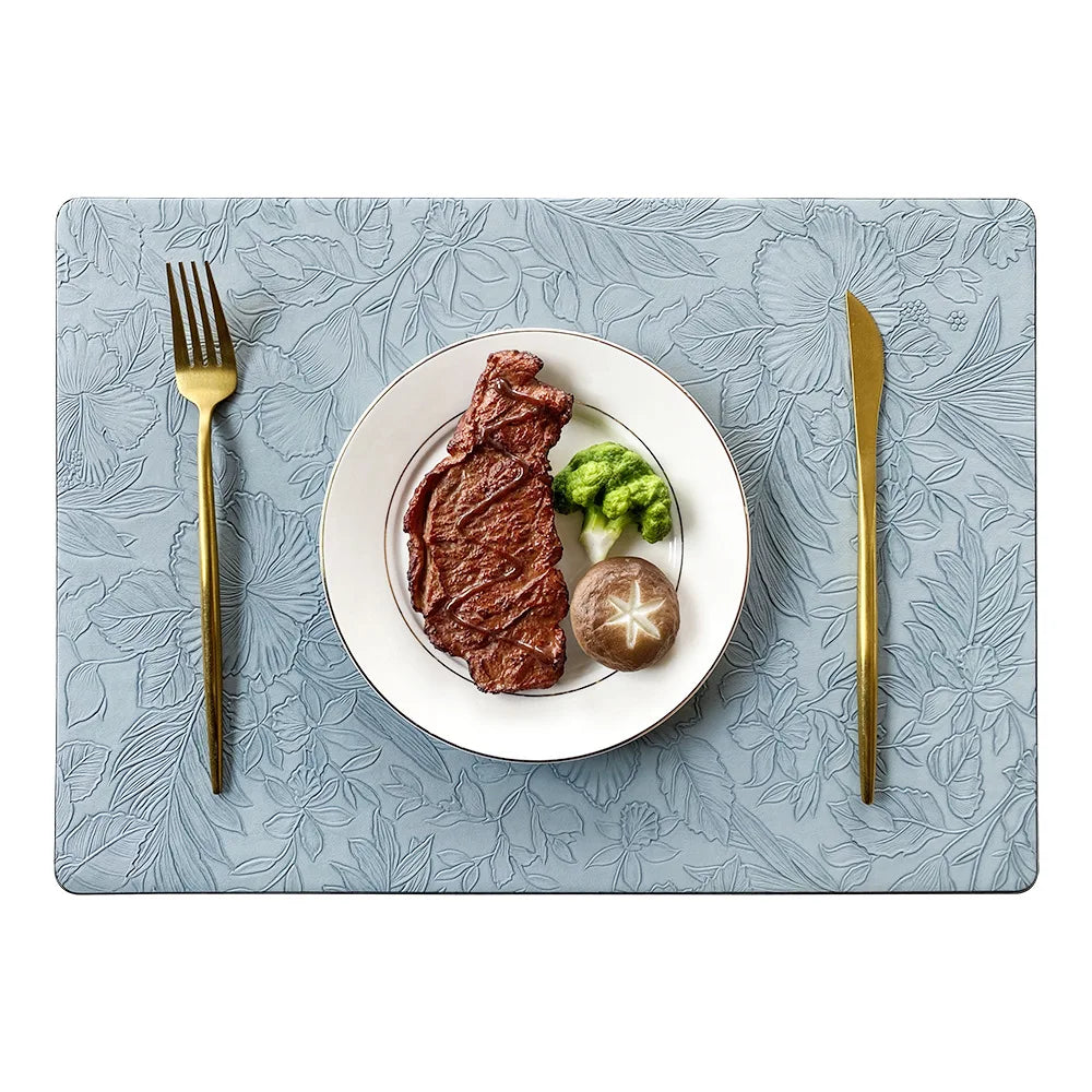 PU-leren placemats met bloemenprint – Verkrijgbaar in 5 kleuren