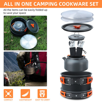 CampFire Cuisine - 17-delige pannen en servies campingset