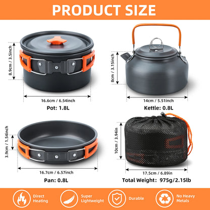 CampFire Cuisine - 17-delige pannen en servies campingset