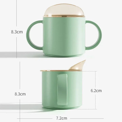 Groene en roze drinkbekers voor peuters met lekvrije deksels – BPA-vrij ontwerp