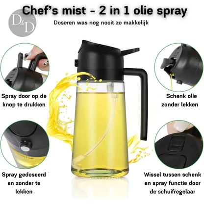 Chef's mist - 1 + 1 GRATIS - 2 in 1 olie spray